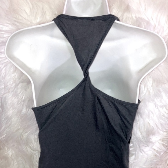 GYMSHARK Gray Palm Leaf Twisted Back Racerback Tank Top S - Picture 4 of 16